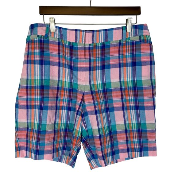 NWT Talbots Madras Plaid Perfect Short‎ Bermuda Length SZ 16P Petite Preppy - Picture 1 of 7